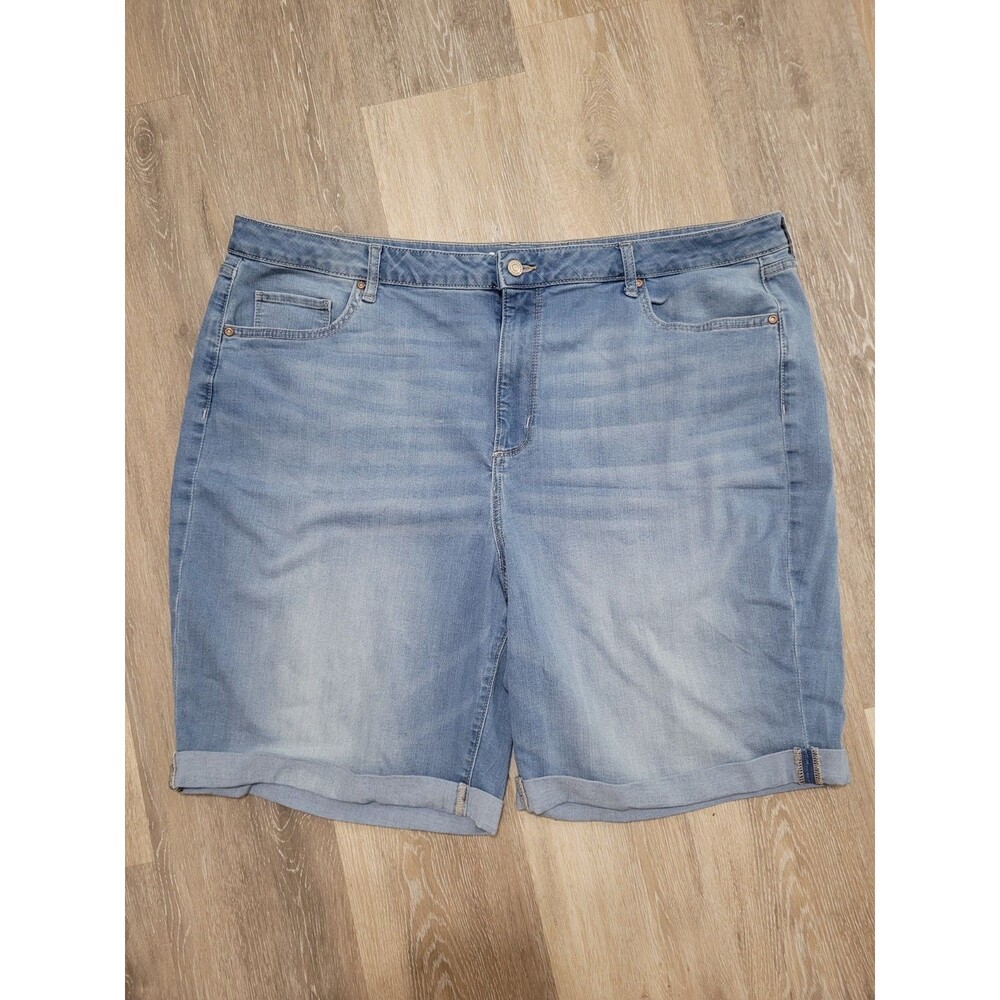 Sonoma Bermuda Shorts Size 22w High Rise Jean Shorts Stretch Blue